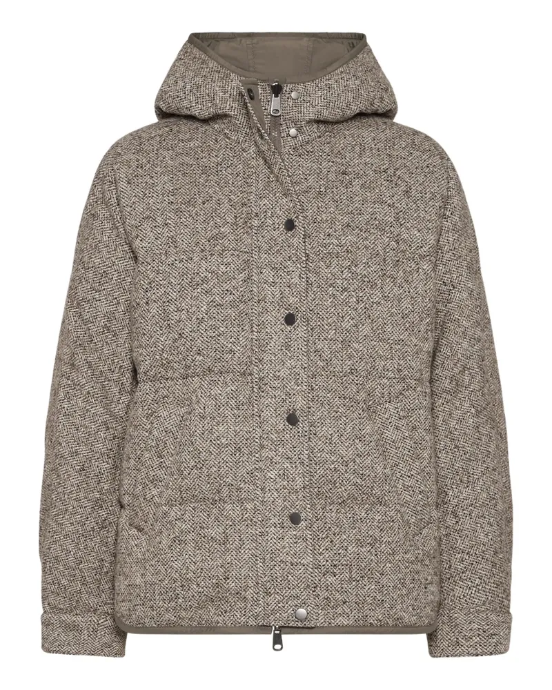 Brunello Cucinelli Daunenjacke mit Zickzackmuster - Braun Braun