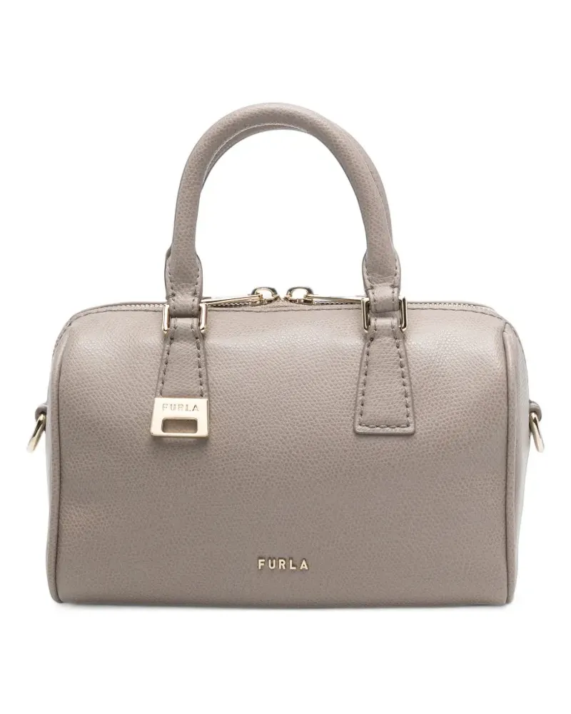 Furla mini Olivia Boston leather tote bag - Grau Grau