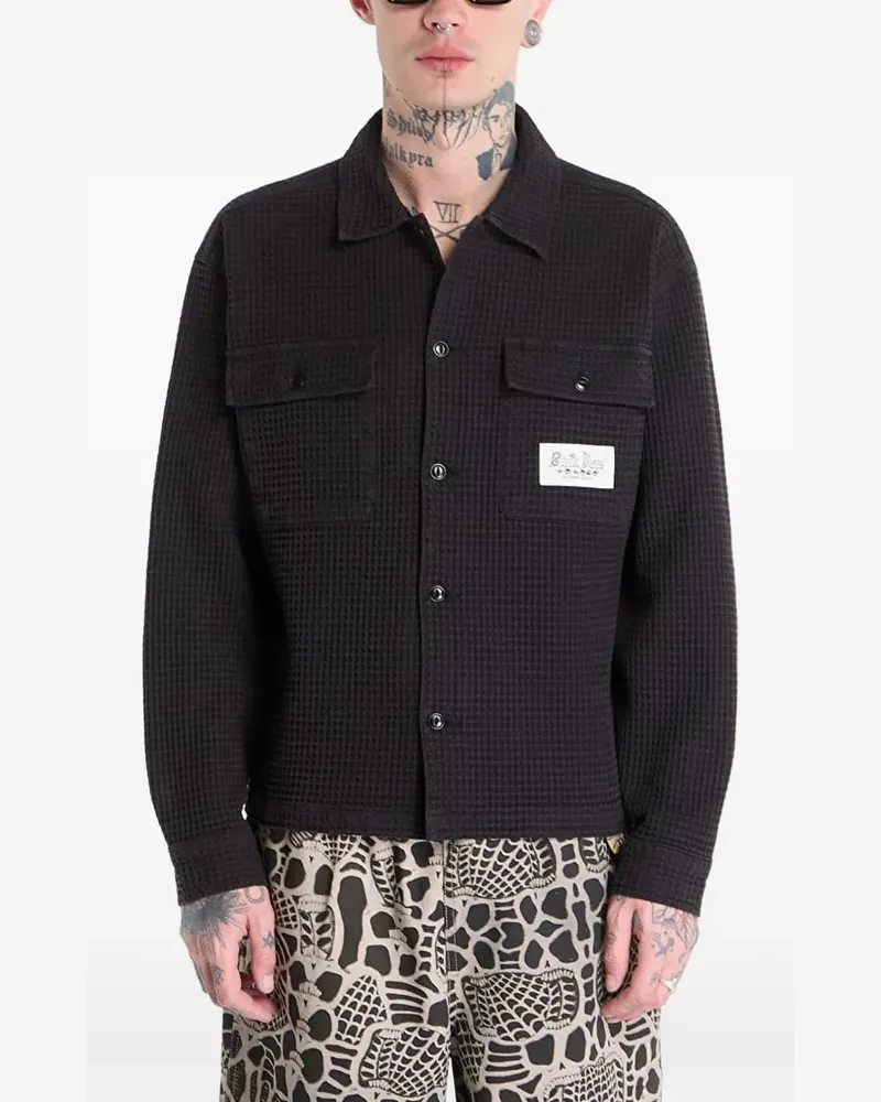Brain Dead button-up waffle-knit shirt - Schwarz Schwarz