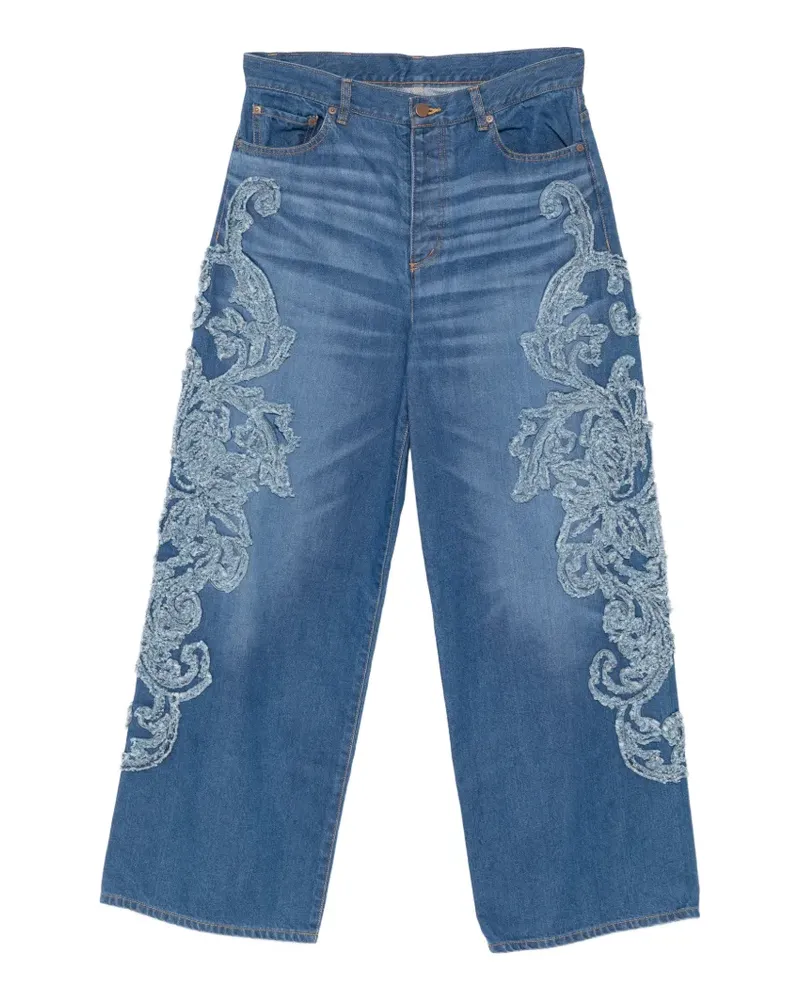 TAAKK floral-appliqué jeans - Blau Blau