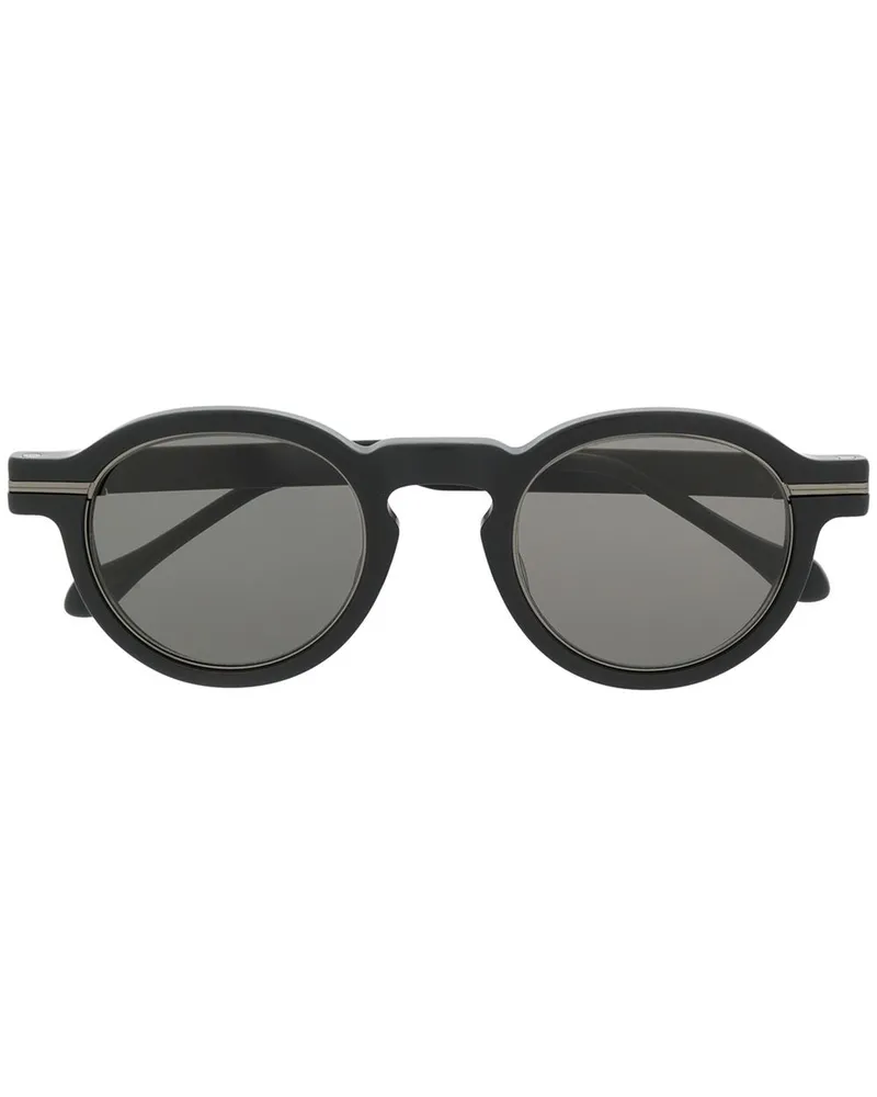 MATSUDA Sonnenbrille mit rundem Gestell - Schwarz Schwarz