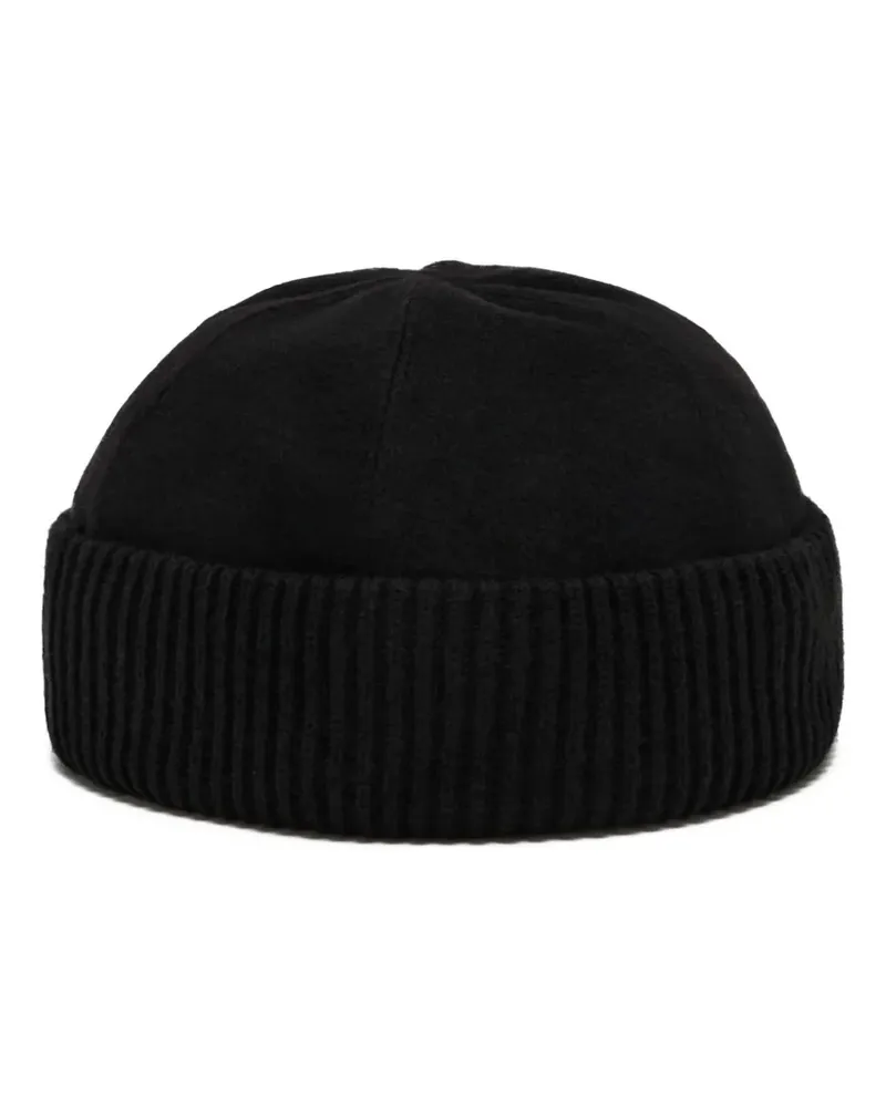 Giorgio Armani ribbed-trim beanie hat - Schwarz Schwarz