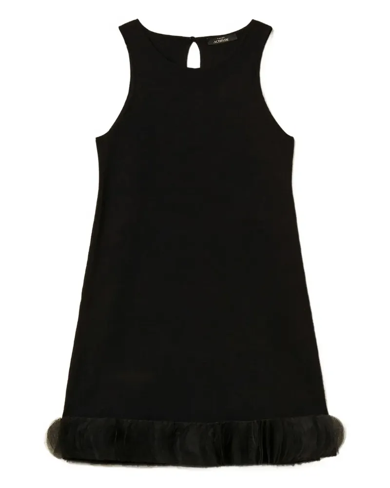 Twin-Set Minikleid mit Tüllbesatz - Schwarz Schwarz