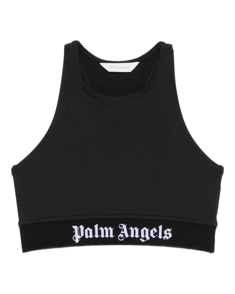 Palm Angels Cropped-Top mit Logo - Schwarz Schwarz