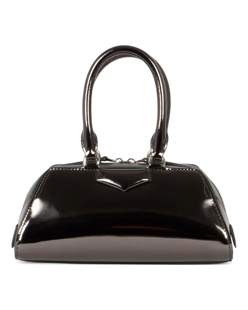 Givenchy mini Antigona East-West metallic leather clutch bag - Schwarz Schwarz