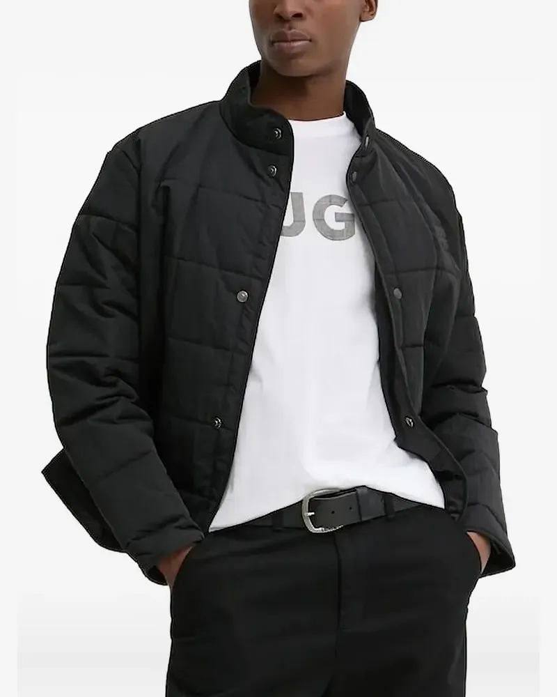 HUGO BOSS Gesteppte Jacke mit Logo-Applikation - Schwarz Schwarz