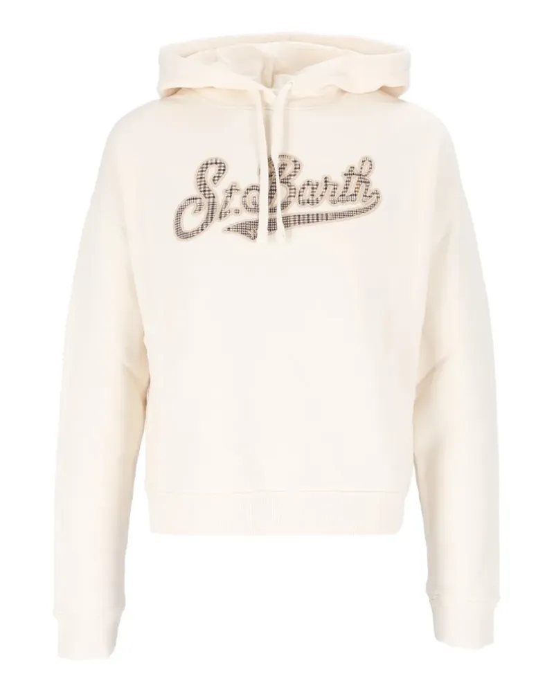 MC2 Saint Barth logo-embroidered cotton hoodie - Nude Nude