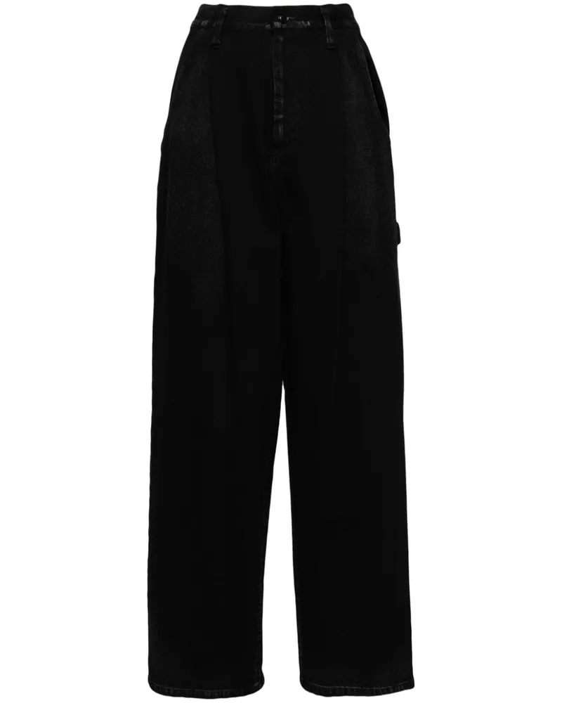 Yohji Yamamoto Jeans mit geradem Bein Schwarz