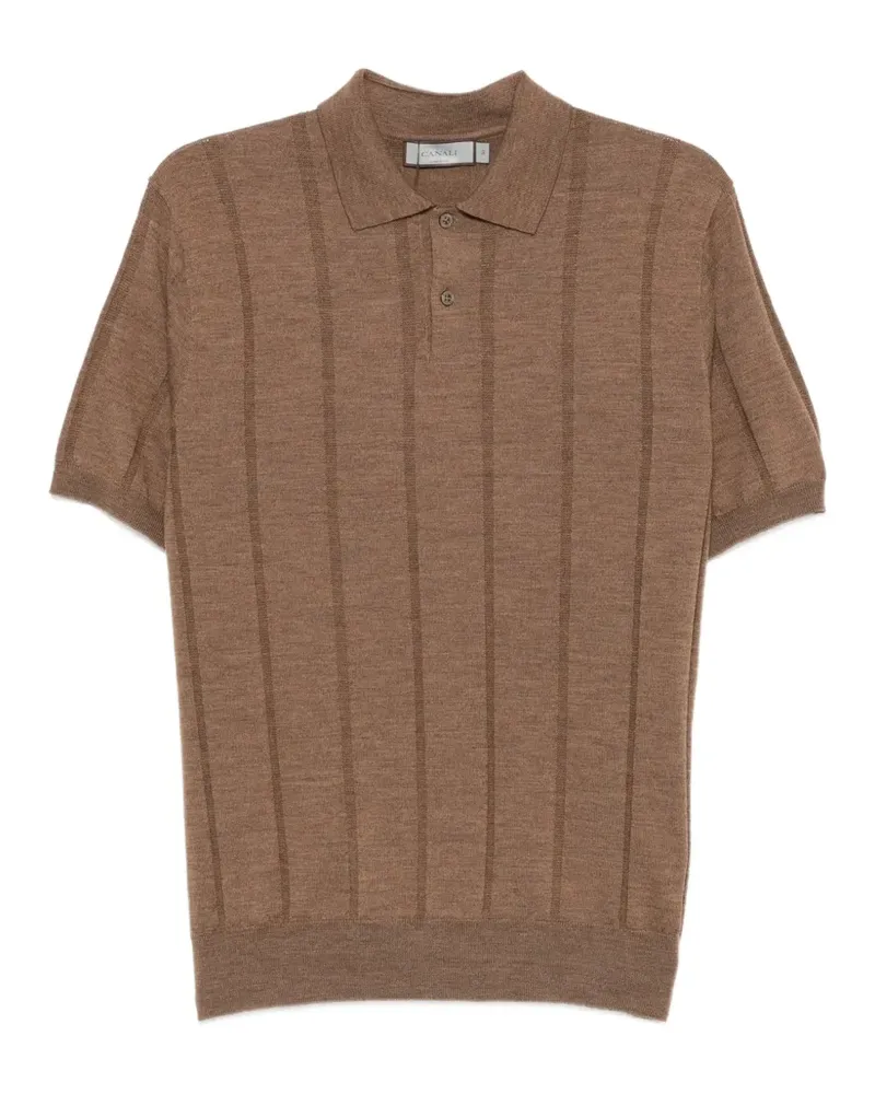 Canali Poloshirt aus geripptem Strick - Braun Braun