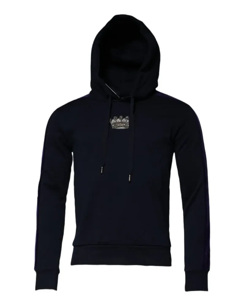 Dolce & Gabbana Verzierter Hoodie mit Kronendetail - Schwarz Schwarz