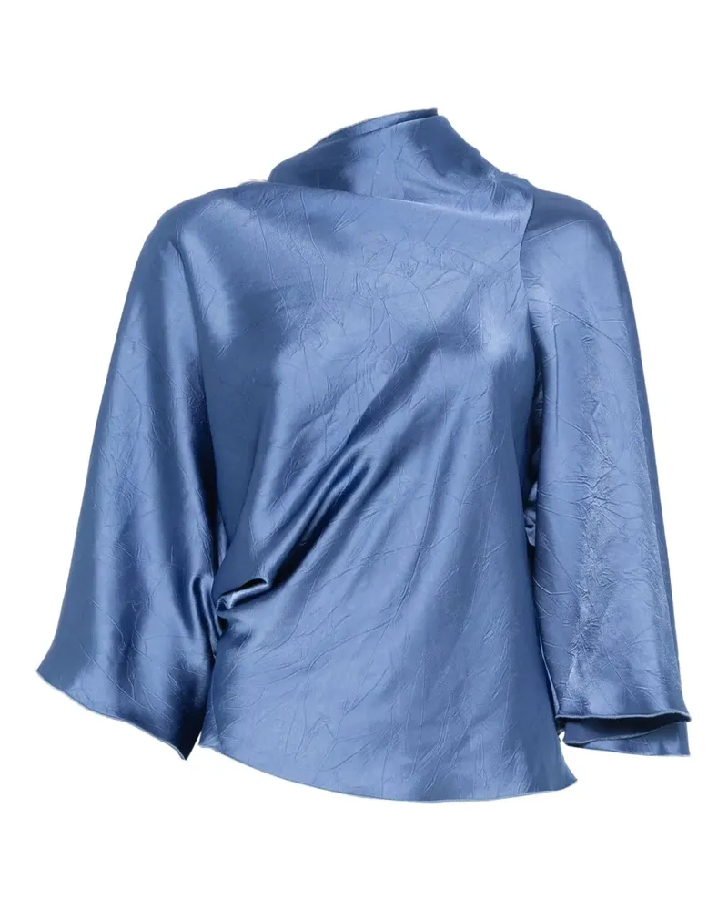 Erika Cavallini Drapierte Alba Bluse - Blau Blau