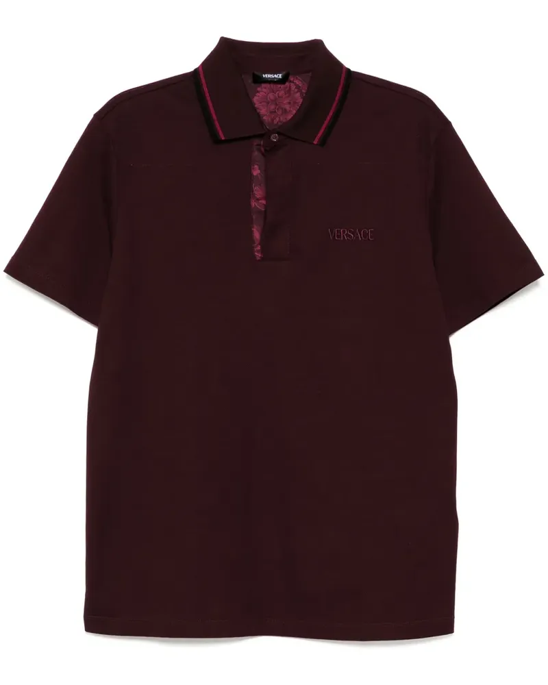 Versace Poloshirt mit Logo-Stickerei - Violett Violett