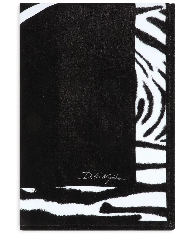 Dolce & Gabbana Strandtuch mit Zebra-Print - Schwarz Schwarz