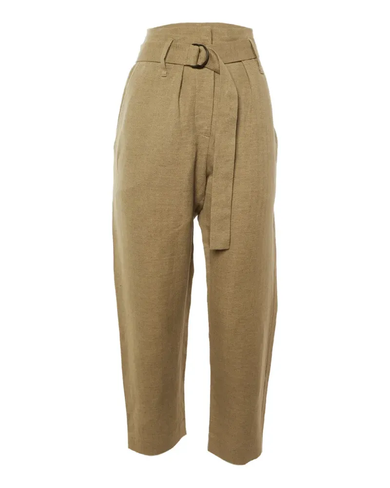 Brunello Cucinelli belted herringbone trousers - Nude Nude