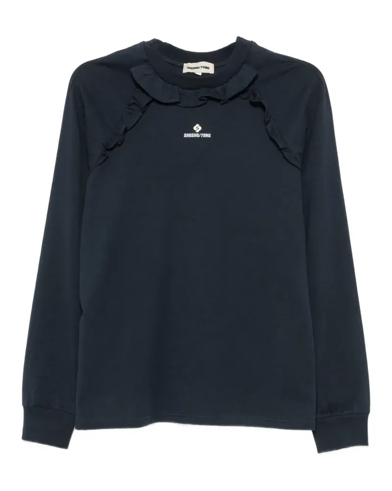 SHUSHU/TONG T-Shirt mit Rüschenborte - Blau Blau