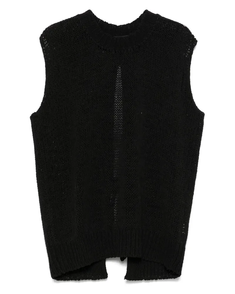 Roberto Collina Gestrickter Pullunder - Schwarz Schwarz
