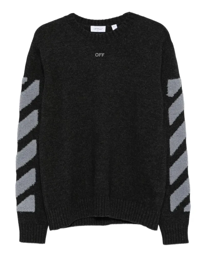 OFF-WHITE Diagonals Pullover mit rundem Ausschnitt - Schwarz Schwarz