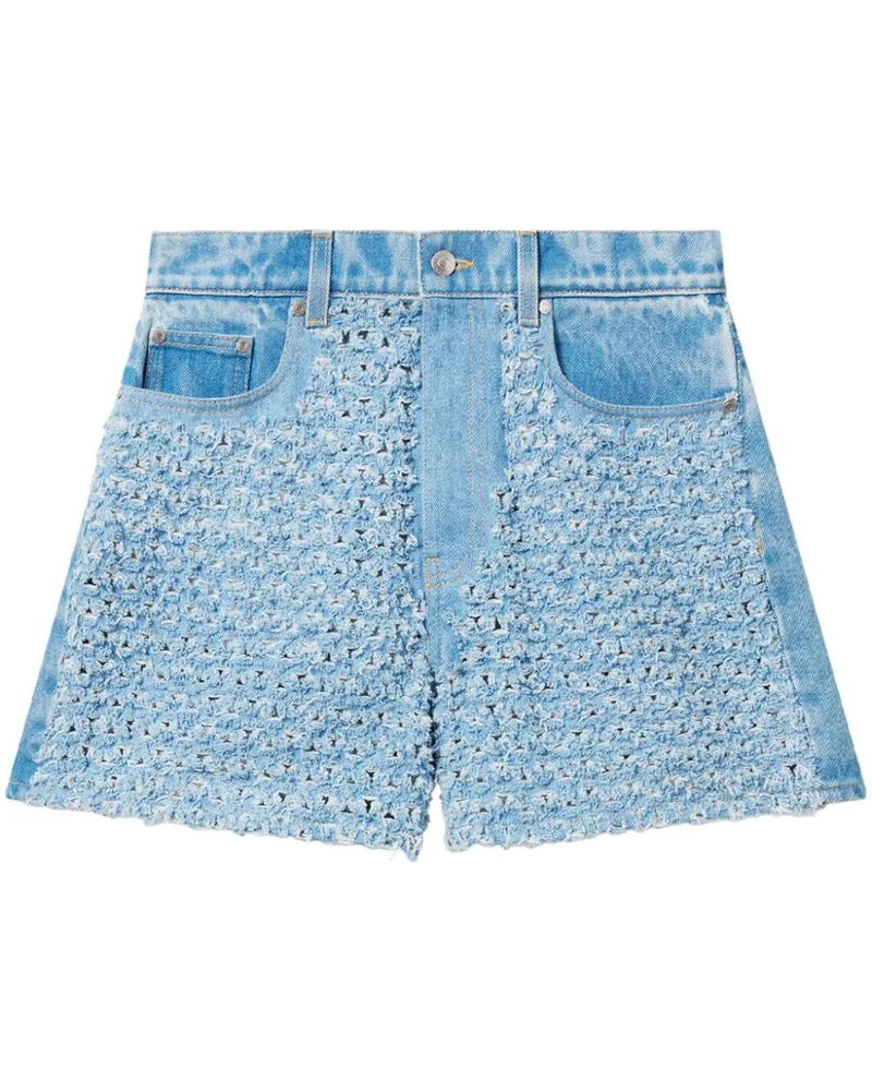 Stella McCartney Strukturierte Jeans-Shorts - Blau Blau