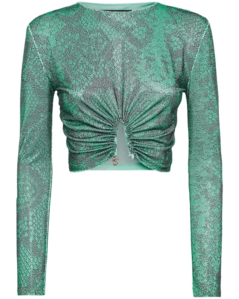 Philipp Plein T-Shirt mit Kristallglasverzierung - Grün Grün