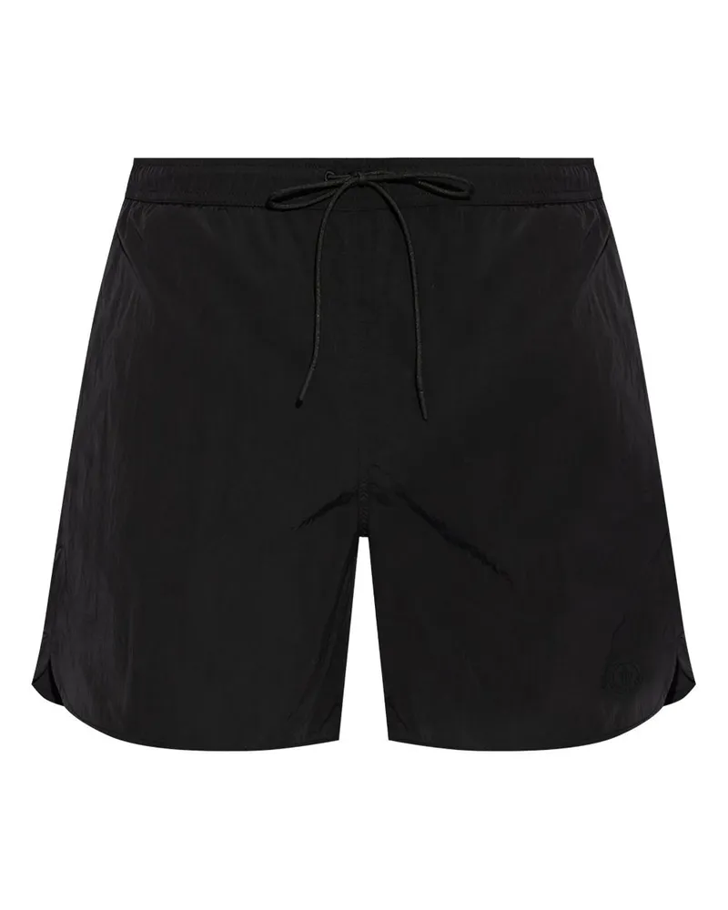 Moncler Bermudas mit Knitteroptik - Schwarz Schwarz