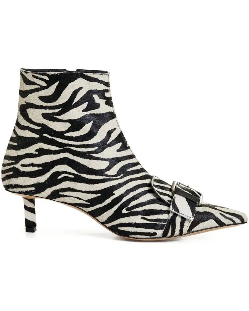 Essentiel Ickle Stiefeletten mit Zebra-Print 45mm - Schwarz Schwarz