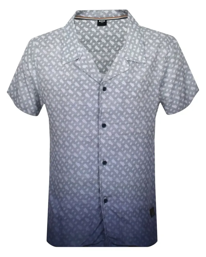 HUGO BOSS Hemd mit Logo-Print - Blau Blau