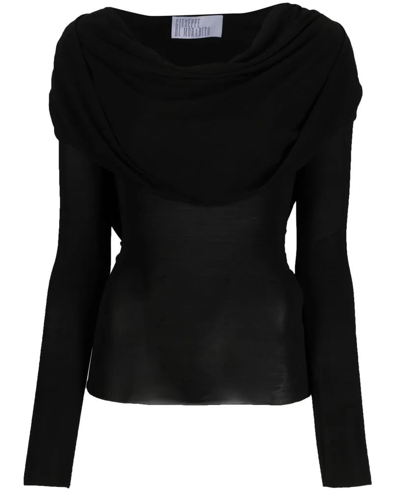 Giuseppe di Morabito T-Shirt mit drapiertem Detail - Schwarz Schwarz