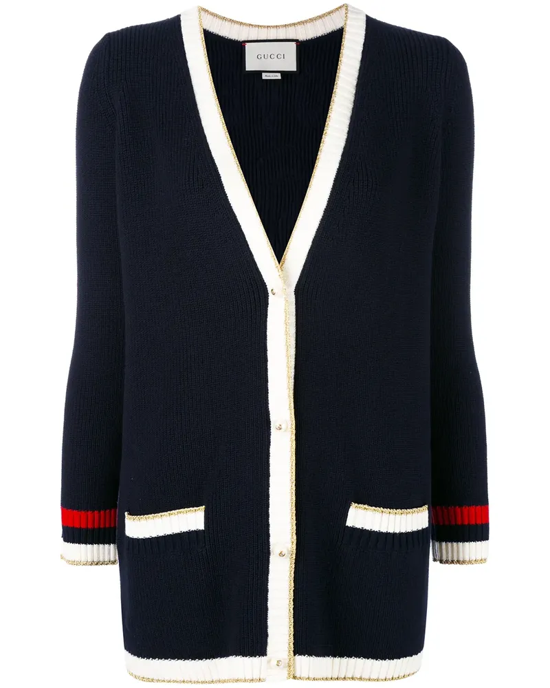 Gucci Oversized-Cardigan mit Applikationen - Blau Blau