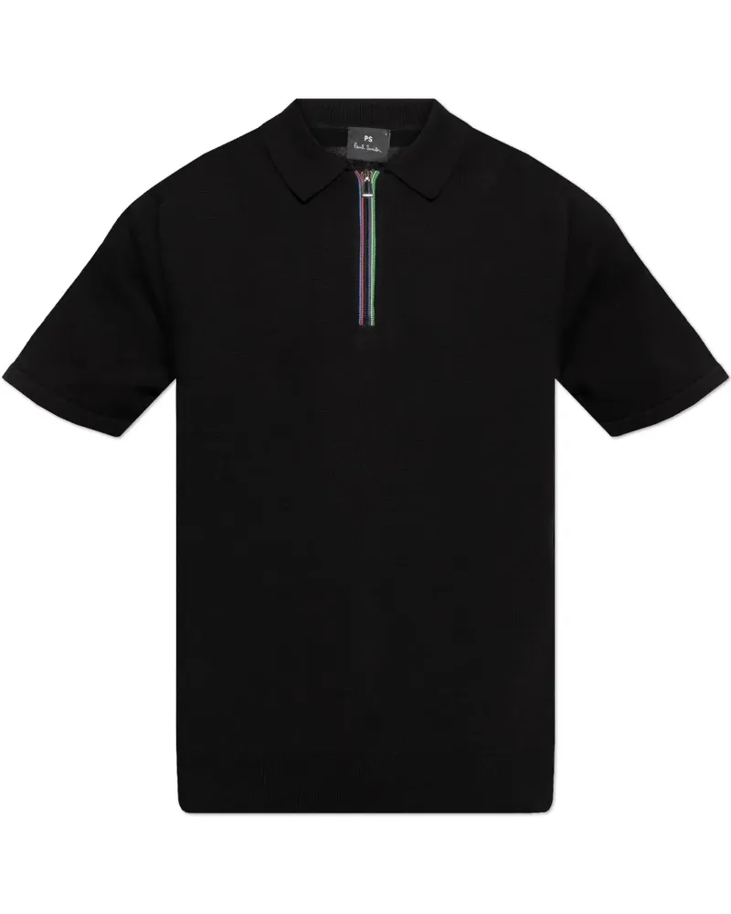 Paul Smith Poloshirt mit Streifendetail - Schwarz Schwarz