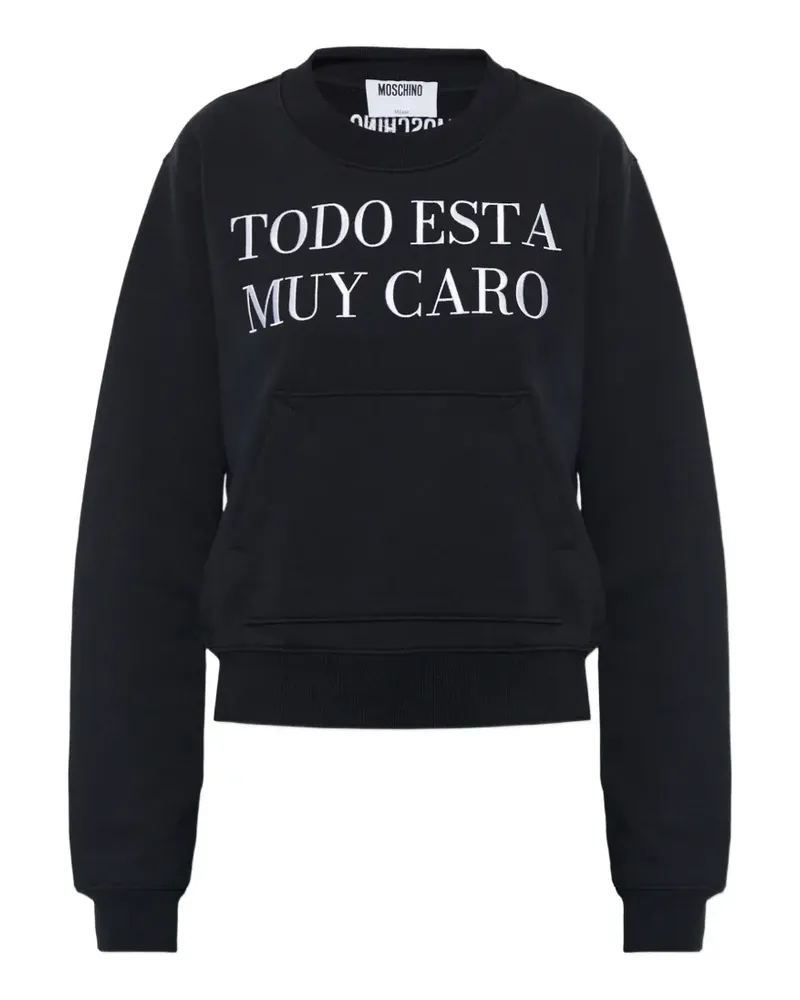 Moschino Sweatshirt mit Logo-Stickerei - Schwarz Schwarz