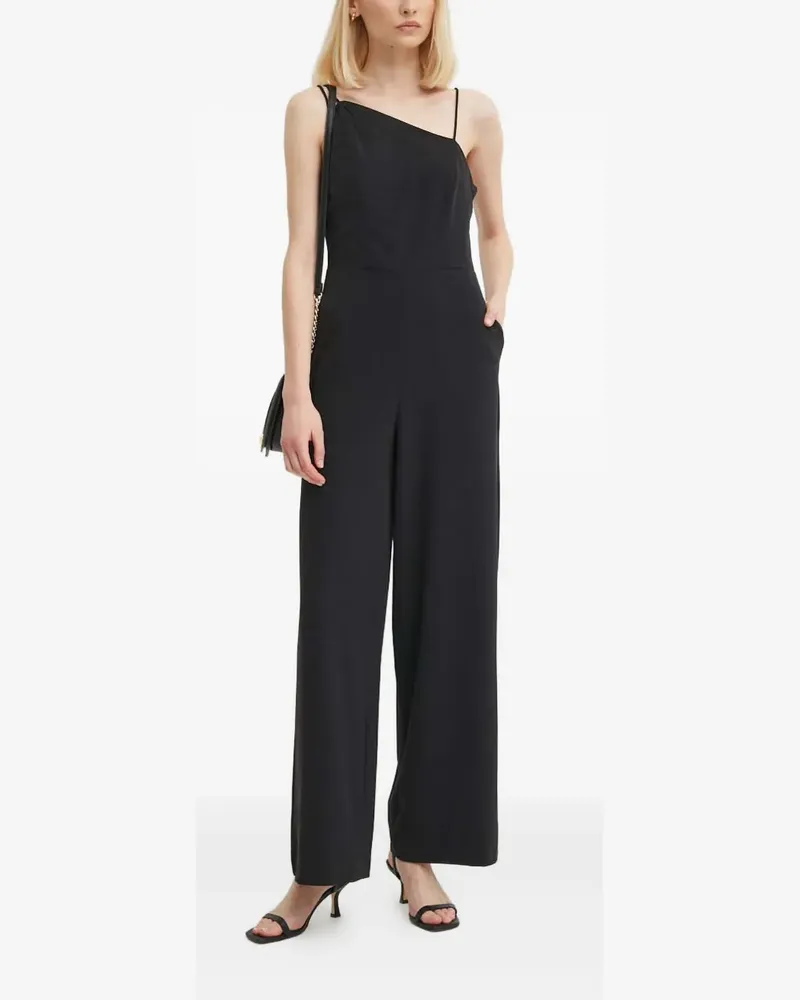 Sisley Jumpsuit mit asymmetrischem Kragen - Schwarz Schwarz