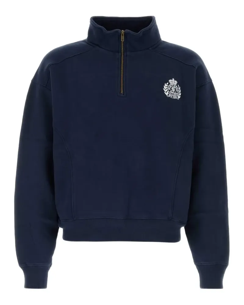SPORTY & RICH Bestickter NY Crest Pullover - Blau Blau