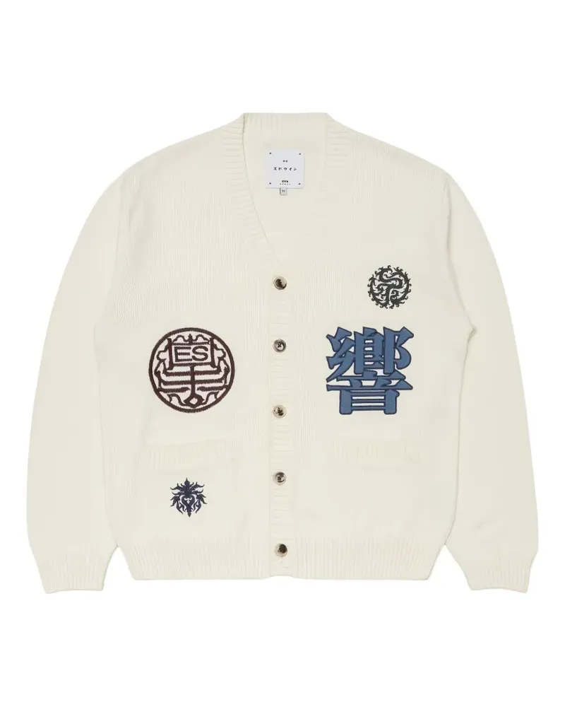 Edwin Jeans Bestickter Hibiki Cardigan - Nude Nude