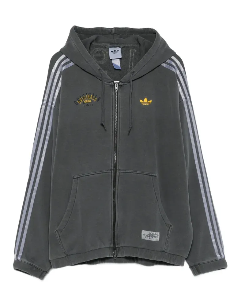 adidas logo-detail zip-up hoodie - Grau Grau