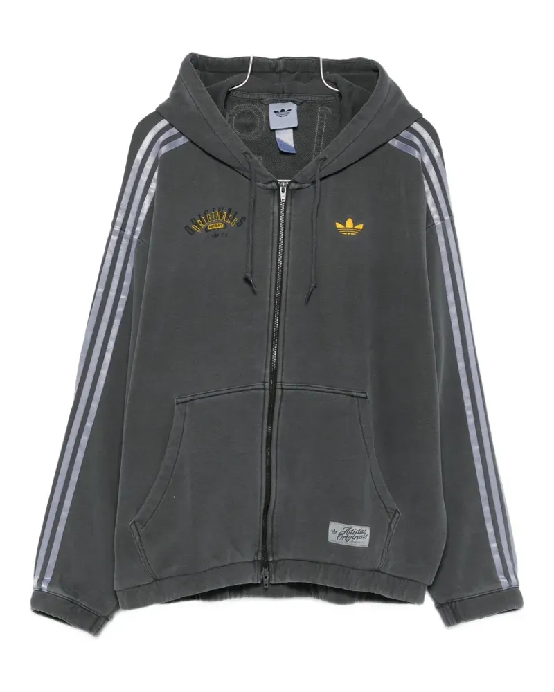 adidas logo-detail zip-up hoodie - Grau Grau