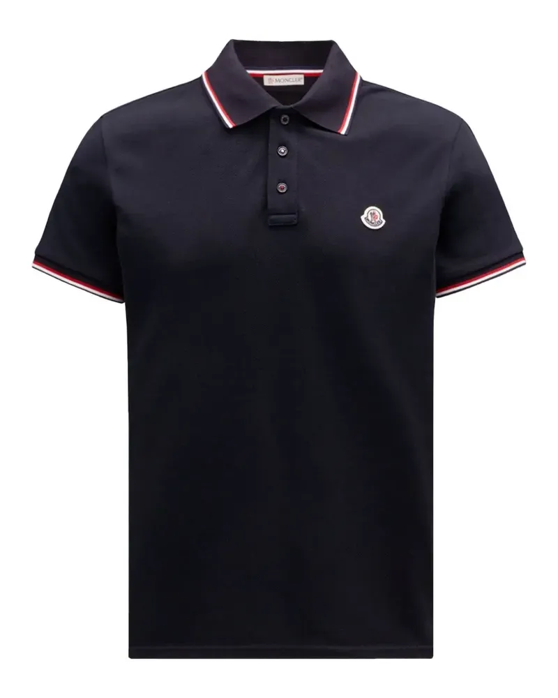 Moncler Poloshirt mit gestreiftem Kragen - Blau Blau