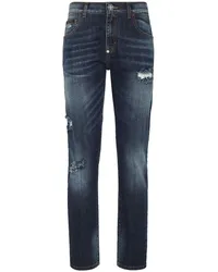 Philipp Plein Jeans in Distressed-Optik Blau