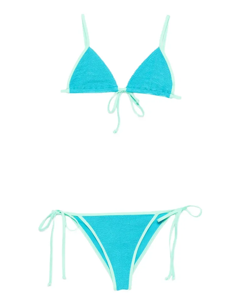 bond-eye crinkle-effect bikini - Blau Blau