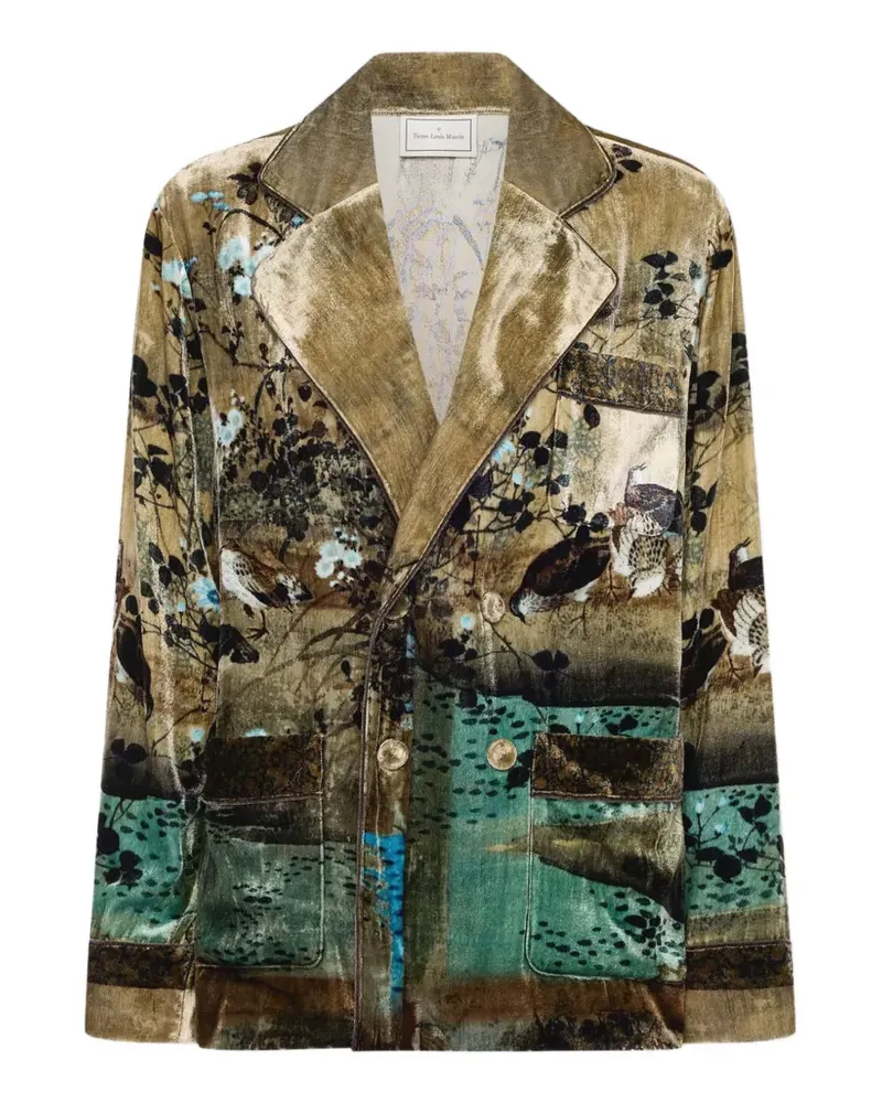 Pierre-Louis Mascia Kanpur Blazer mit Landschafts-Print - Braun Braun