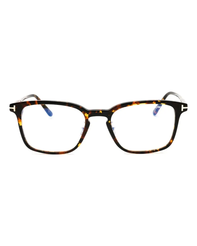 Tom Ford tortoiseshell-effect rectangle-frame glasses - Braun Braun