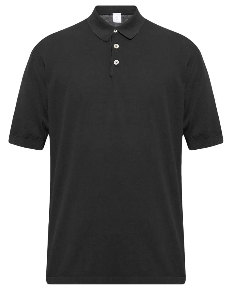 Eleventy Klassisches Poloshirt - Schwarz Schwarz
