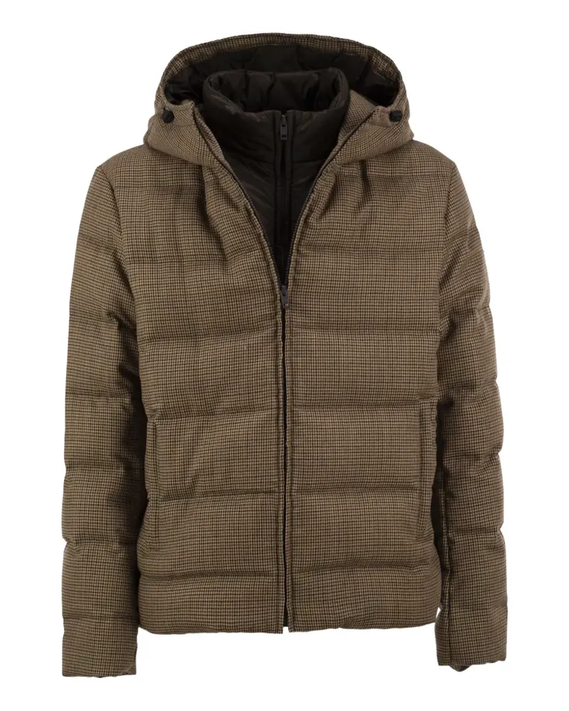 Fay houndstooth-pattern virgin wool jacket - Braun Braun