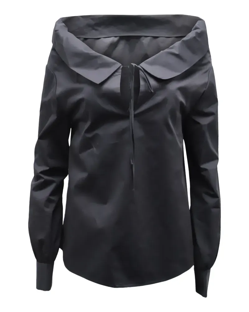 Co Langarmoberteil mit U-Bootausschnitt - Schwarz Schwarz