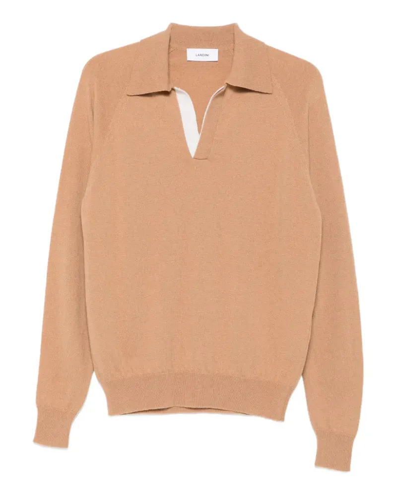 LARDINI Pullover mit Raglanärmeln und Kontrastbesatz - Nude Nude
