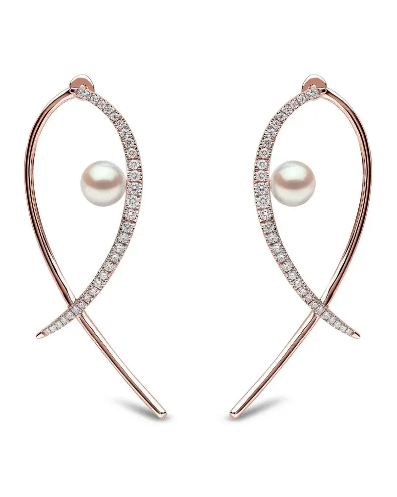 YOKO London Sleek pearl and diamond earrings - Rosa Rosa
