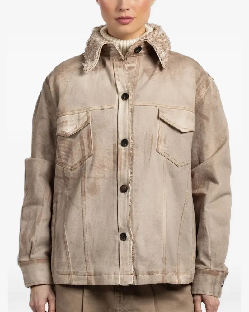 Avant Toi collared pocket jacket - Nude Nude