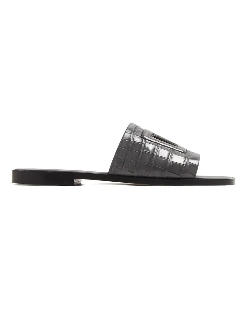 Dolce & Gabbana logo crocodile slide - Grau Grau