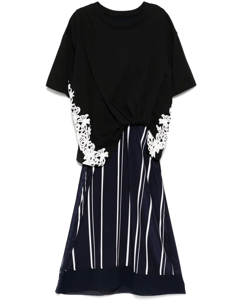 3.1 phillip lim Drapiertes T-Shirtkleid - Schwarz Schwarz