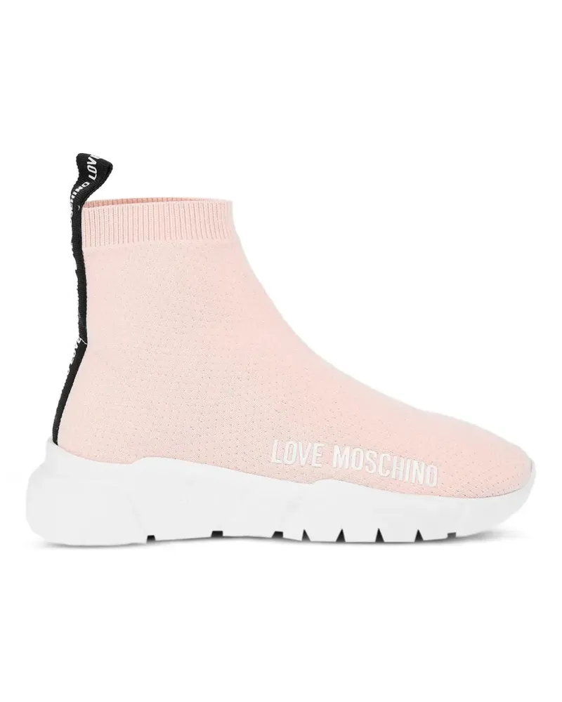 Moschino High-Top-Sneakers mit Logo-Print - Rosa Rosa