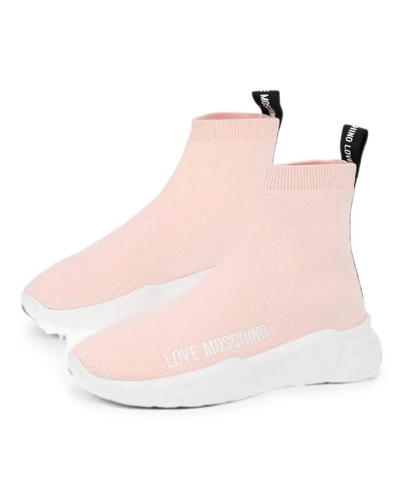 Moschino logo-print high-top sneakers - Rosa Rosa